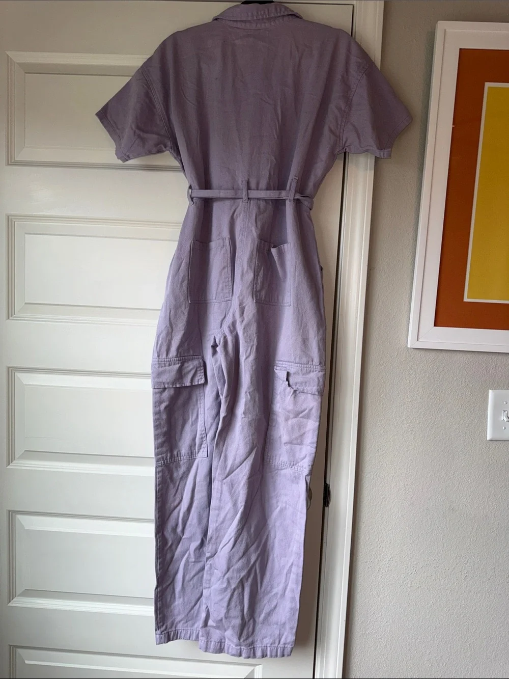 Nasty Gal Lavender Tie-Waist Utility Jumpsuit - Picture 7 of 8